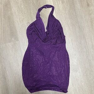 Windsor Purple Halter Mini Dress